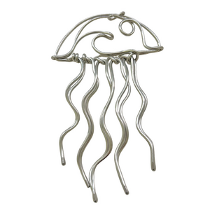 Jellyfish Aluminum Wire Sculpture Wall Hanging Devin Mack Drawn Metal Studios